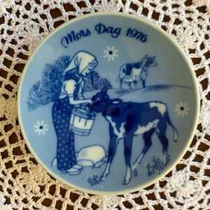 Vintage Limited Edition Porsgrund Norway Mothers Day Plate 1976 EUC